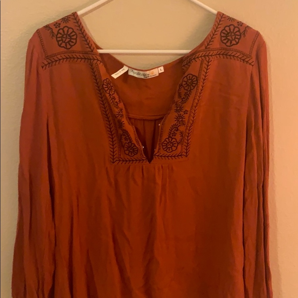 Long sleeve orange blouse!